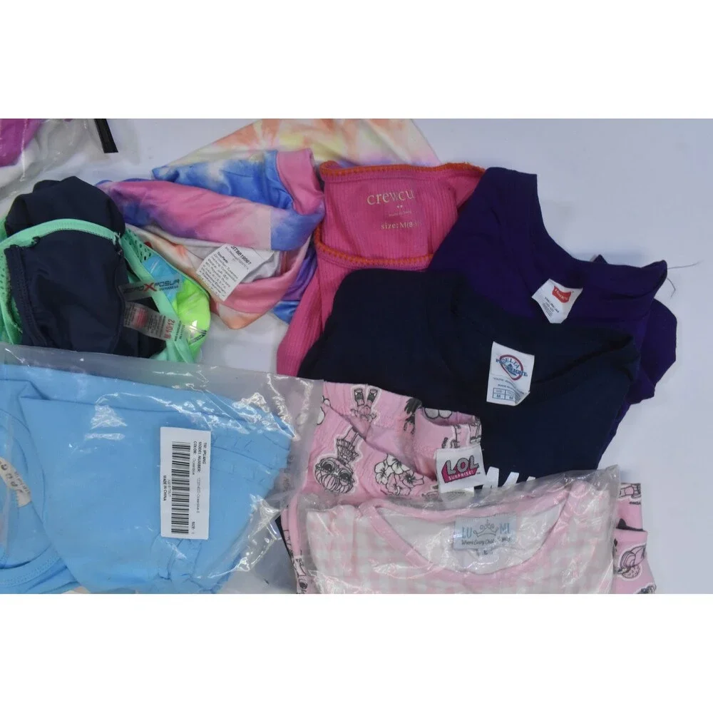 Wholesale Bulk Lot Of 18 Girls Size Medium 8/9 Mixed Season Tops Bottoms